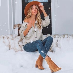 Vici Allister Stone Cotton Thermal Shacket